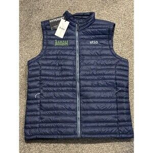 Stio Pinion Down Vest Men's 800 Fill  Blue Full Zip Size Medium NWT Embroidered